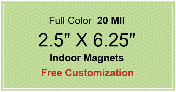 2.5x6.25 Custom Magnets 20 Mil Square Corners