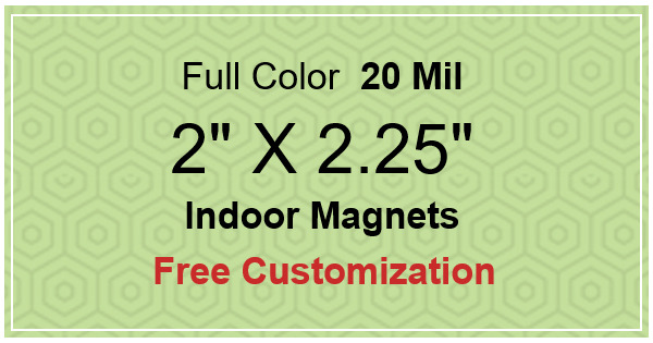 2x2.25 Customized Rectangle Shaped Magnets 20 Mil Square Corners