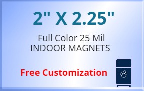 2x2.25 Customized Rectangle Shaped Magnets 25 Mil Square Corners