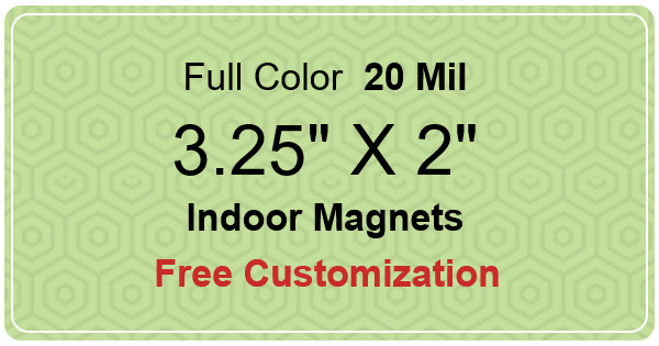 3.25x2 Custom Magnets 20 Mil Round Corners