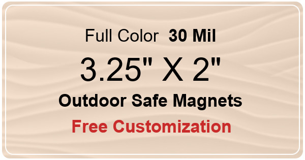 3.25x2 Custom Magnets - Outdoor & Car Magnets 35 Mil Round Corners