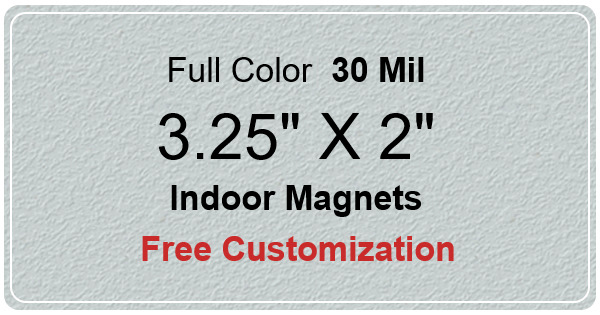 3.25x2 Customized Indoor Magnets 35 Mil Round Corners
