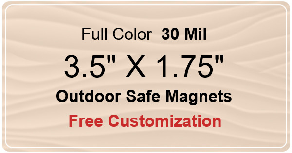 3.5x1.75 Custom Magnets - Outdoor & Car Magnets 35 Mil Round Corners