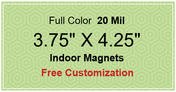 3.75x4.25 Custom Magnets 20 Mil Square Corners