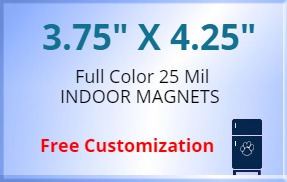 3.75x4.25 Custom Magnets 25 Mil Square Corners
