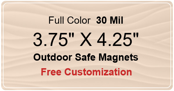3.75x4.25 Custom Magnets - Outdoor & Car Magnets 35 Mil Round Corners