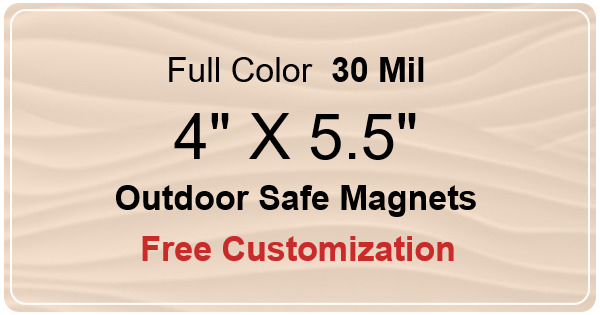 4x5.5 Custom Magnets - Outdoor & Car Magnets 35 Mil Round Corners