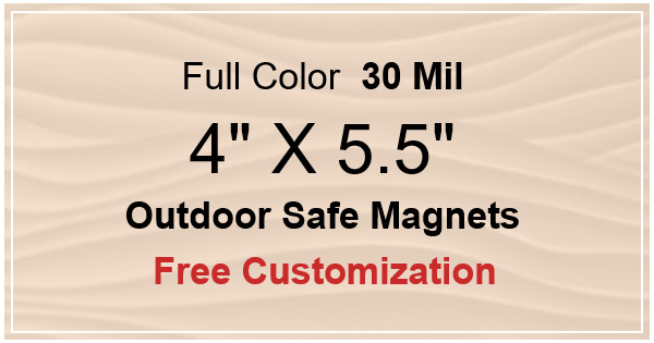 4x5.5 Custom Magnets - Outdoor & Car Magnets 35 Mil Square Corners