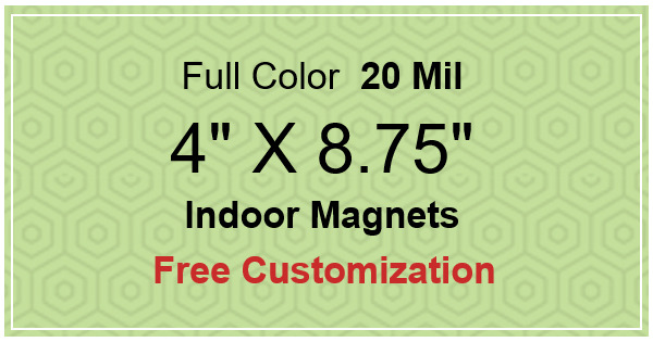 4x8.75 Custom Magnets 20 Mil Square Corners