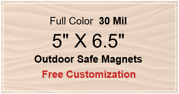 5x6.5 Custom Magnets - Outdoor & Car Magnets 35 Mil Square Corners