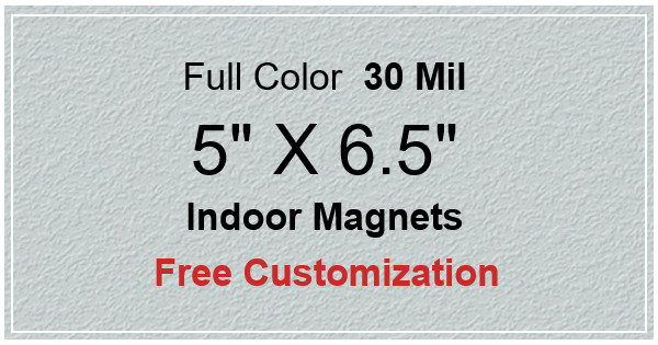 5x6.5 Customized Indoor Magnets 35 Mil Square Corners