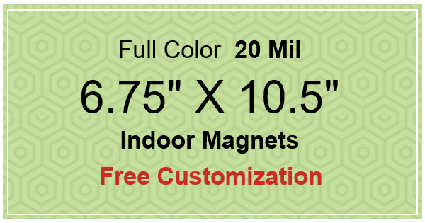 6.75x10.5 Custom Magnets 20 Mil Square Corners