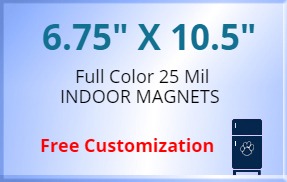 6.75x10.5 Customized Magnets 25 Mil Square Corners