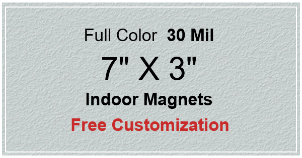 7x3 Custom Indoor Magnets 35 Mil Square Corners