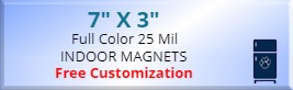 7x3 Custom Magnets 25 Mil Square Corners