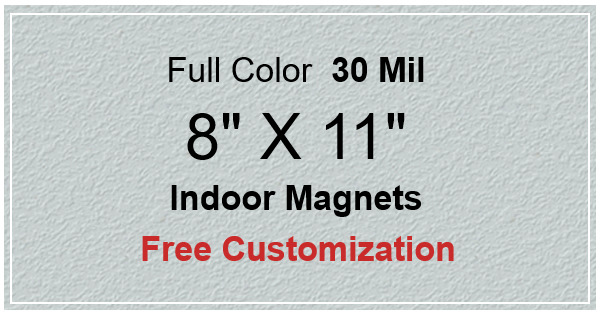 8x11 Custom Indoor Magnets 35 Mil Square Corners
