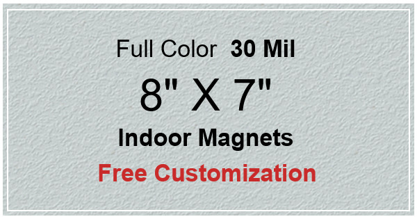8x7 Custom Indoor Magnets 35 Mil Square Corners