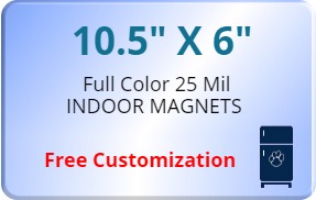 10.5x6 Customized Magnets 25 Mil Round Corners