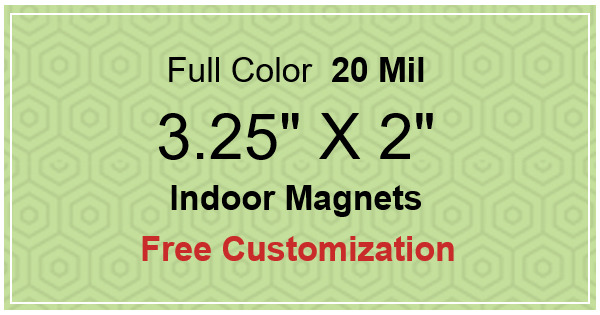 3.25x2 Custom Magnets 20 Mil Square Corners