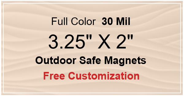 3.25x2 Custom Magnets - Outdoor & Car Magnets 35 Mil Square Corners