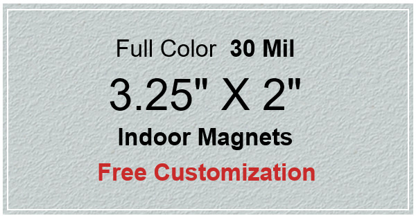 3.25x2 Promotional Rectangle Shaped Indoor Magnets 35 Mil Square Corners