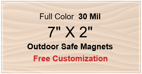 7x2 Custom Magnets - Outdoor & Car Magnets 35 Mil Square Corners