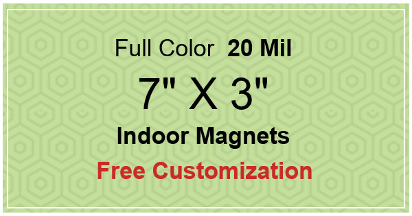 7x3 Custom Magnets 20 Mil Square Corners