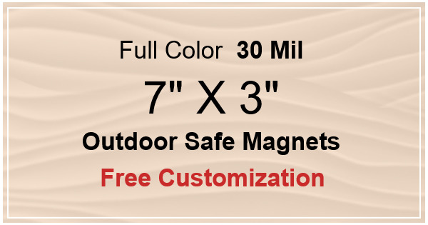 7x3 Custom Magnets - Outdoor & Car Magnets 35 Mil Square Corners
