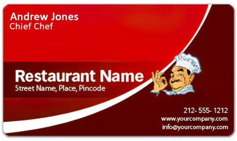 Restaurant Business Card Magnets 20 Mil Round Corners