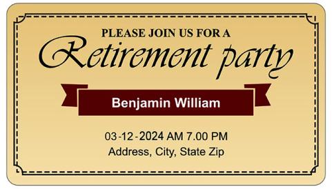 Retirement Announcement Save the Date Magnets 20 Mil Round Corners