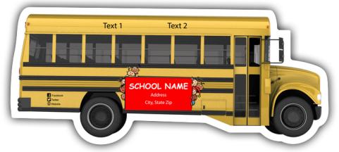 Personalized School Bus Shape Magnets 20 Mil