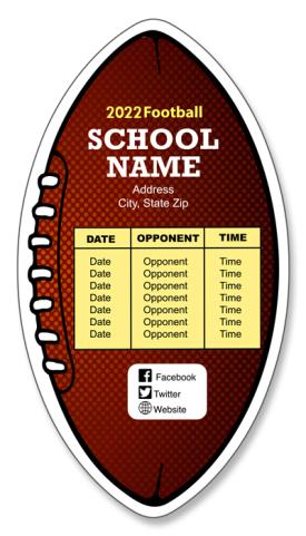 Football Shape School Magnets - Outdoor & Car Magnets 35 Mil