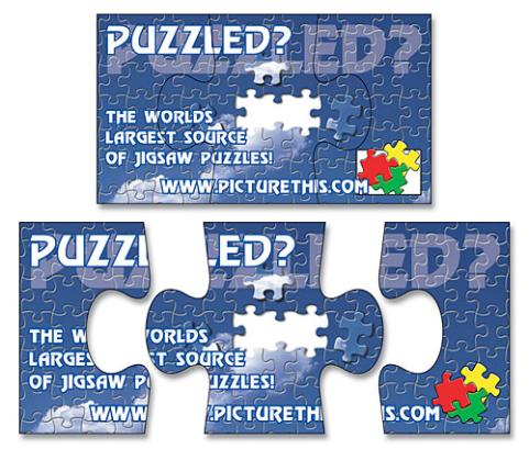 3.5x2 Custom 3-Piece Puzzle Shape Magnets - Outdoor & Car Magnets 35 Mil