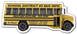 4.88x2.12 Customized School Bus Shape Magnets 20 Mil