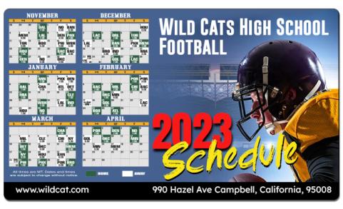 High School Football Schedules Magnets 20 Mil Round Corners
